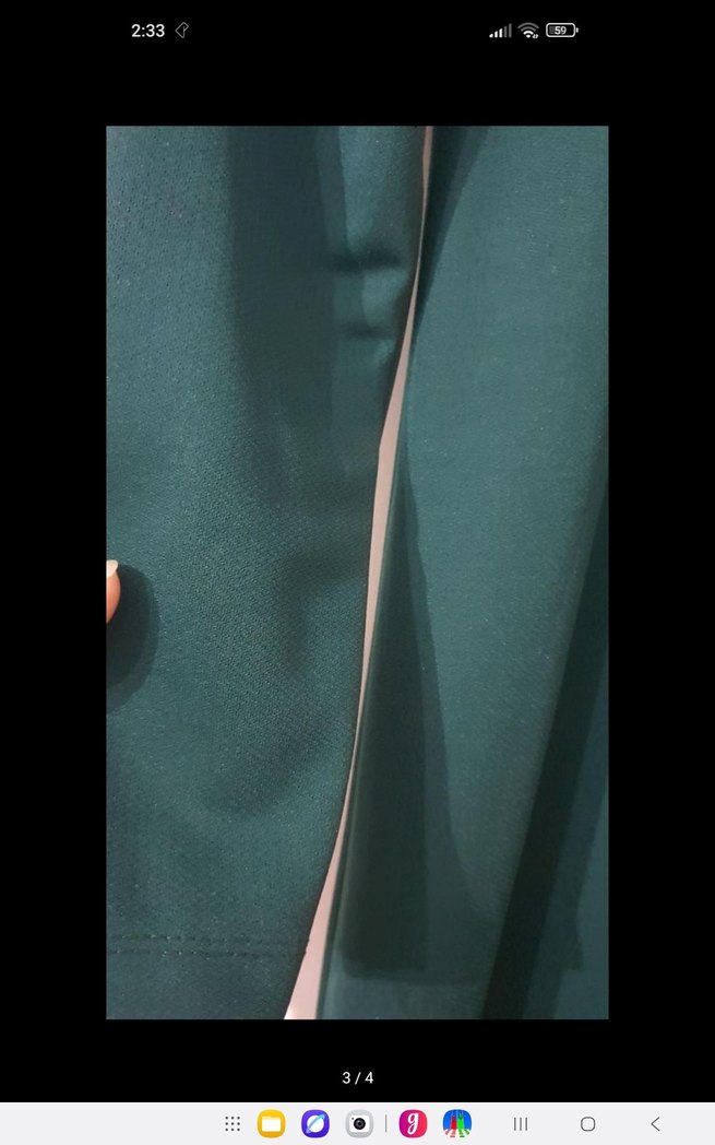 Uzun Kollu Koyu Yeşil Drapeli Elbise - Görsel 3