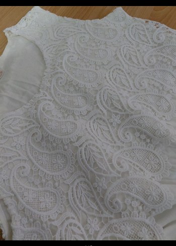 Dantel Detaylı Beyaz Hamile Gecelik - Görsel 3