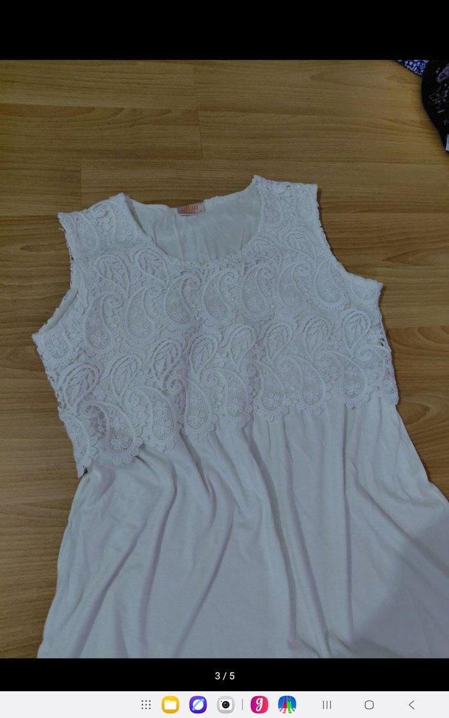 Dantel Detaylı Beyaz Hamile Gecelik - Görsel 2