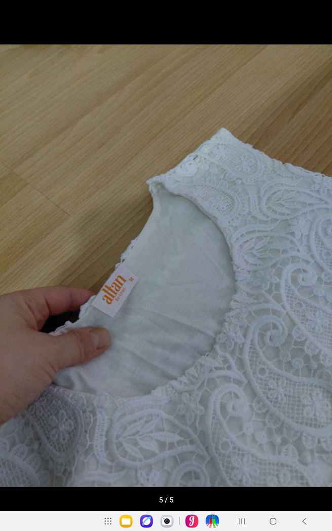 Dantel Detaylı Beyaz Hamile Gecelik - Görsel 4