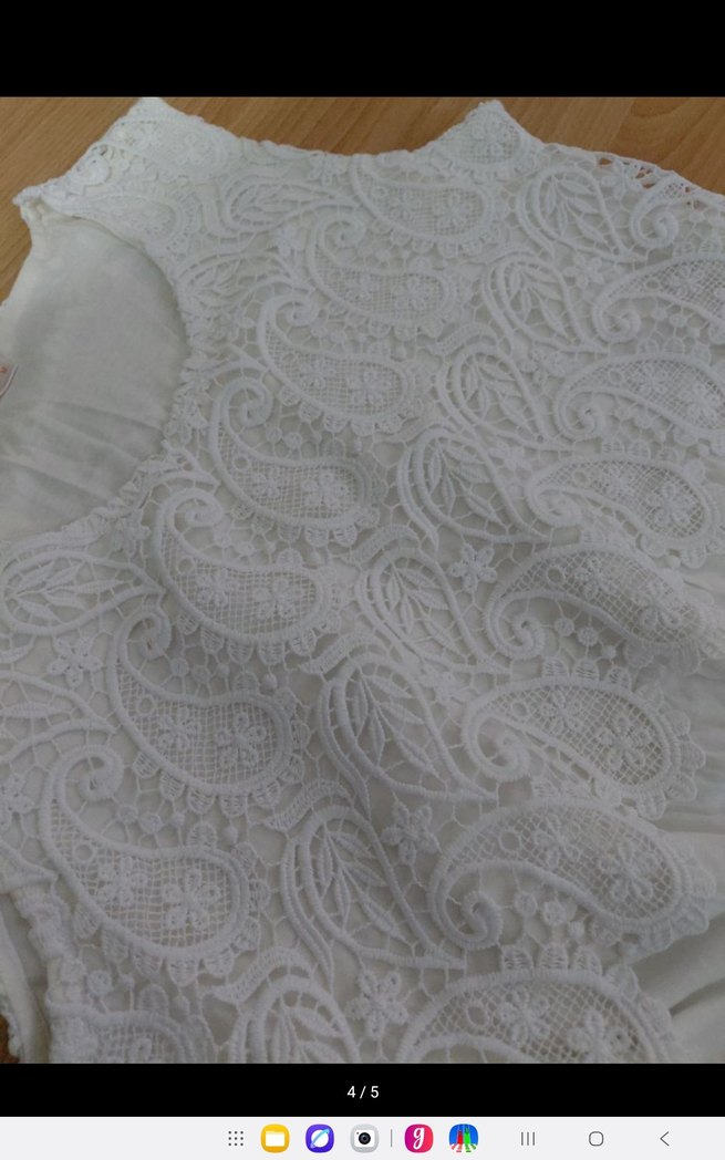 Dantel Detaylı Beyaz Hamile Gecelik - Görsel 3