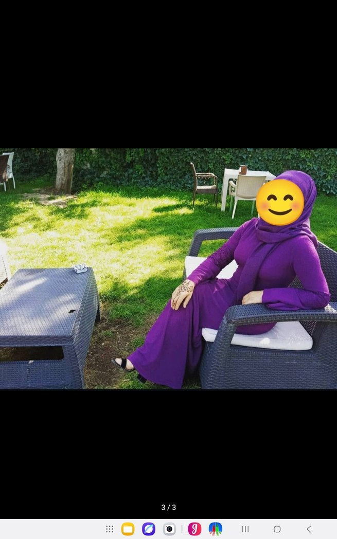 Mor Uzun Kollu Drapeli Uzun Elbise - Görsel 2