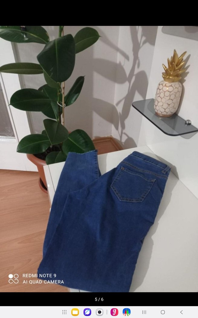 Nakışlı Mavi Kadın Kot Pantolon - Görsel 3