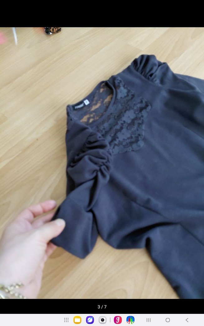 Lacivert Dantel Detaylı Midi Elbise - Görsel 3