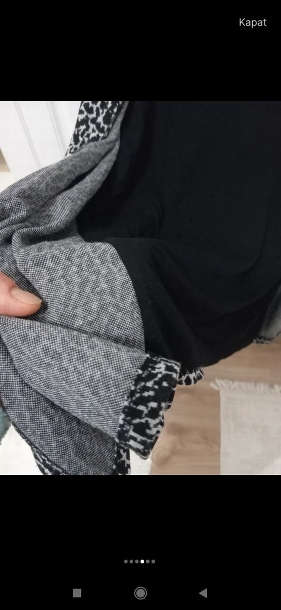 Gri Yılan Desenli Kemerli Kadın Hırka - Görsel 4