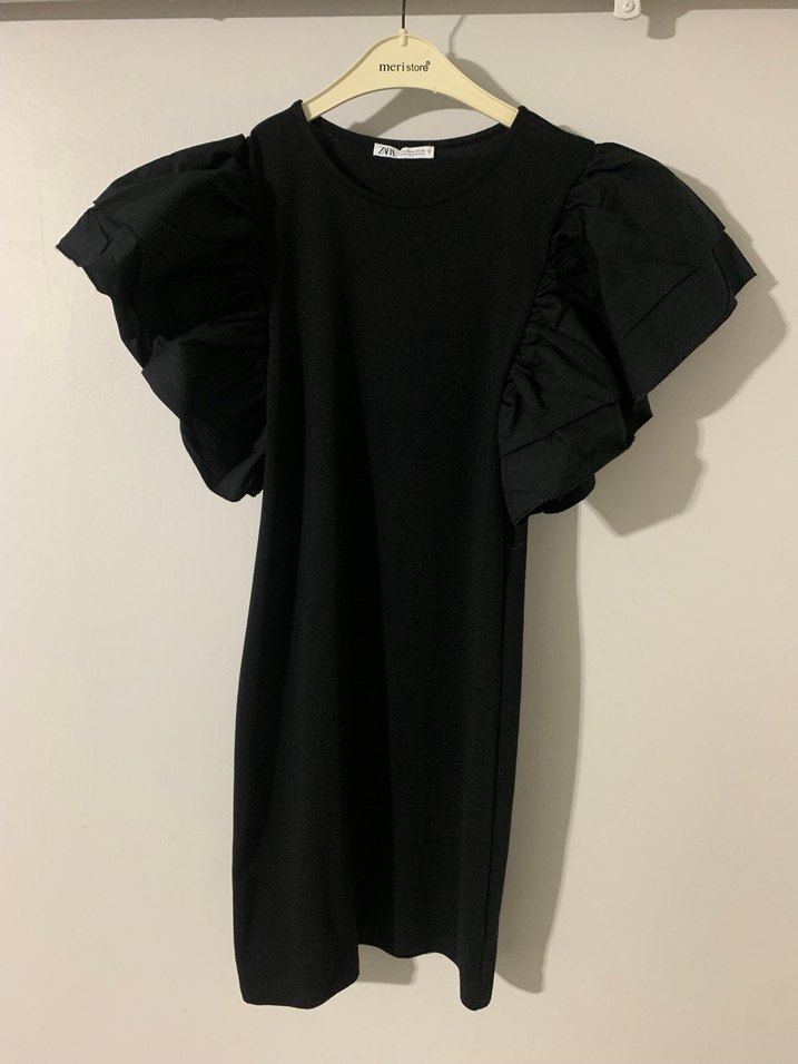 Kadın Siyah Fırfırlı Elbise - Görsel 3