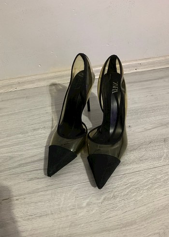 Şeffaf Detaylı Siyah Stiletto - Görsel 2