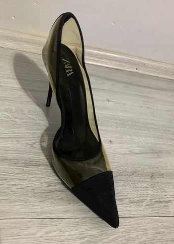 Şeffaf Detaylı Siyah Stiletto - Görsel 5