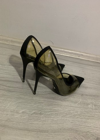 Şeffaf Detaylı Siyah Stiletto - Görsel 4