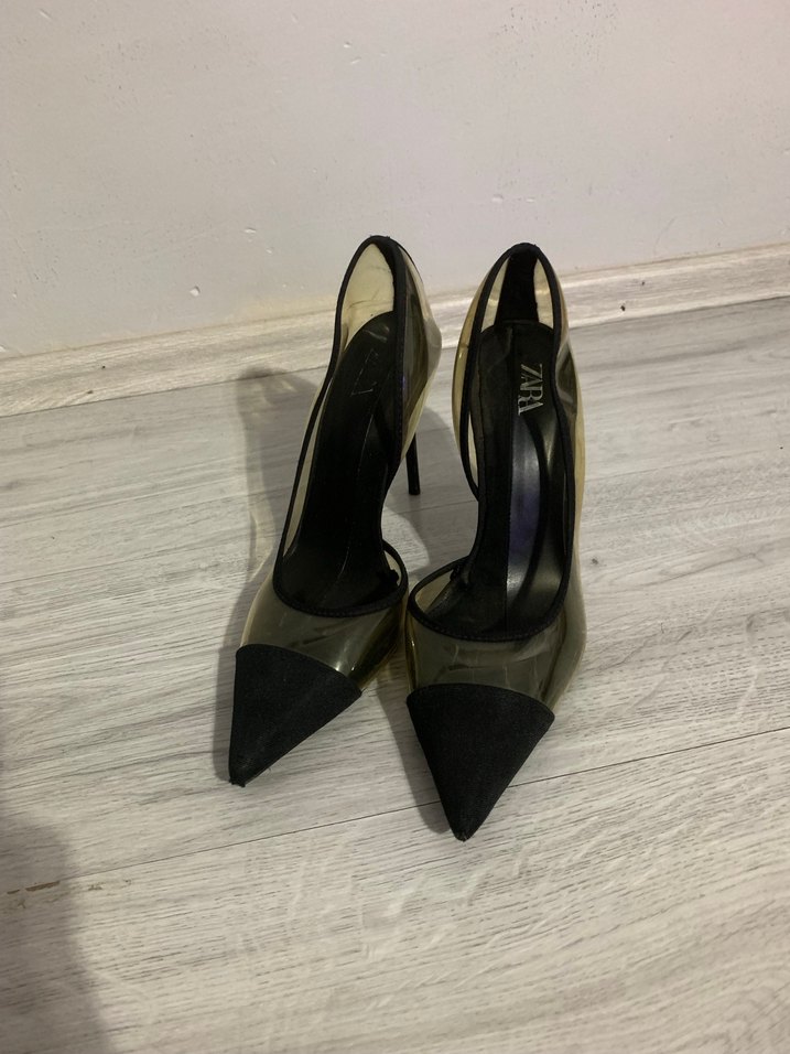 Şeffaf Detaylı Siyah Stiletto - Görsel 2