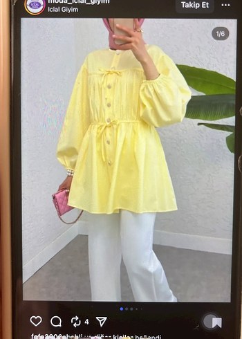 Sarı Bağcıklı Mini Tunik s beden