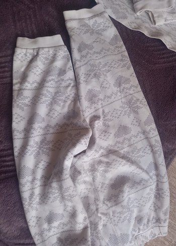 Kız Çocuk Gri Desenli Uzun Kollu Pijama Takımı - Görsel 4