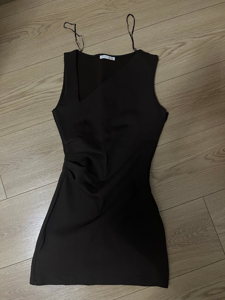 Zara Kahverengi Büzgülü Mini Elbise - Görsel 2