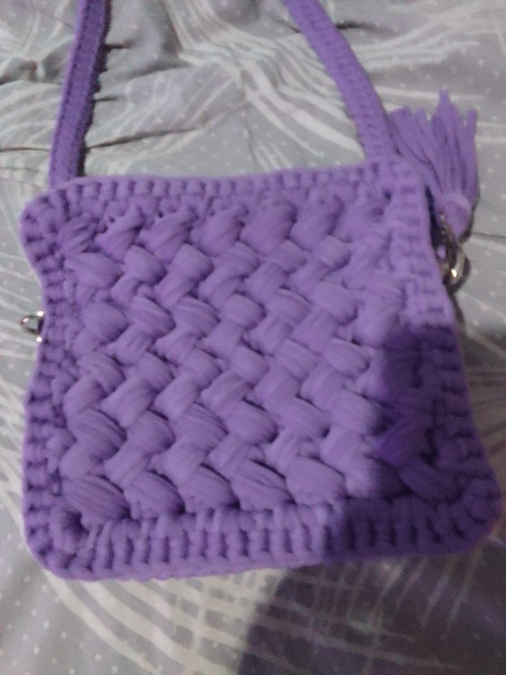 Mor Örgü Kadın Çanta - Görsel 2