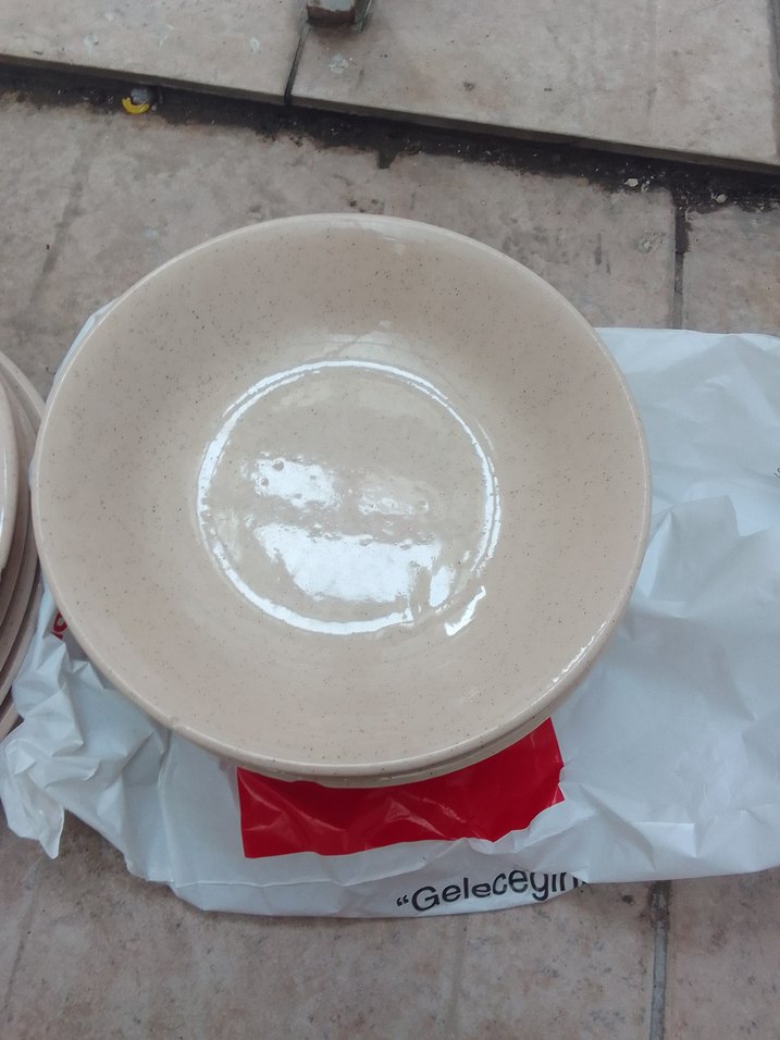 Beyaz ve gri yemek tabakları seti yüksek kalite - Görsel 3