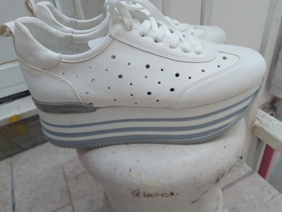 Beyaz İnci Kadın Dolgu Topuk Spor Ayakkabı - Görsel 2