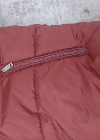 Kadın Kahverengi Fermuarlı Kısa Mont somon - Görsel 2