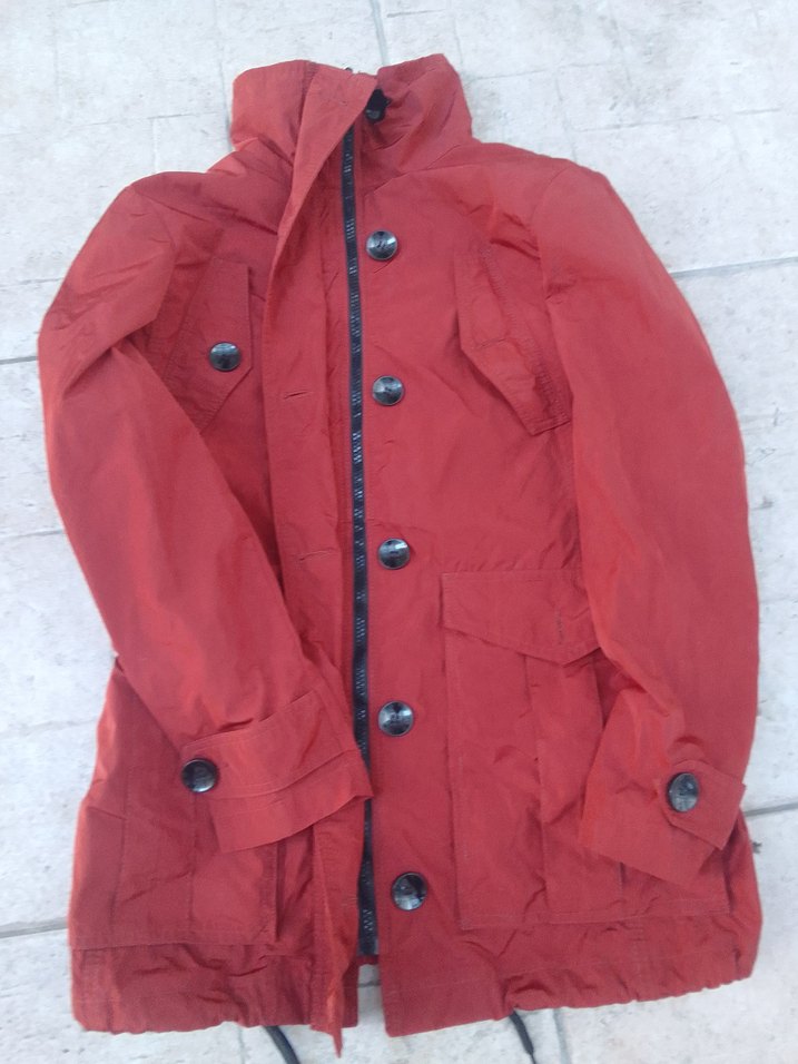 Düğmeli  somon rengiKadın yağmurluk - Görsel 2