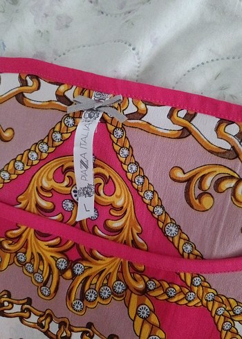 l Beden Zincir Detaylı Çok Renkli Bohem elbise
