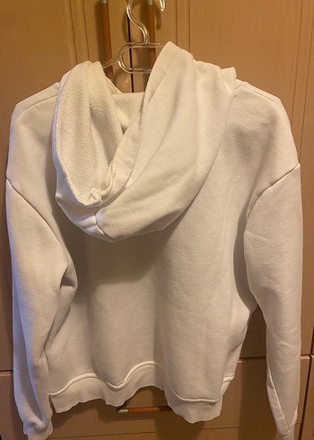 l Beden Beyaz Kapüşonlu Kadın Sweatshirt
