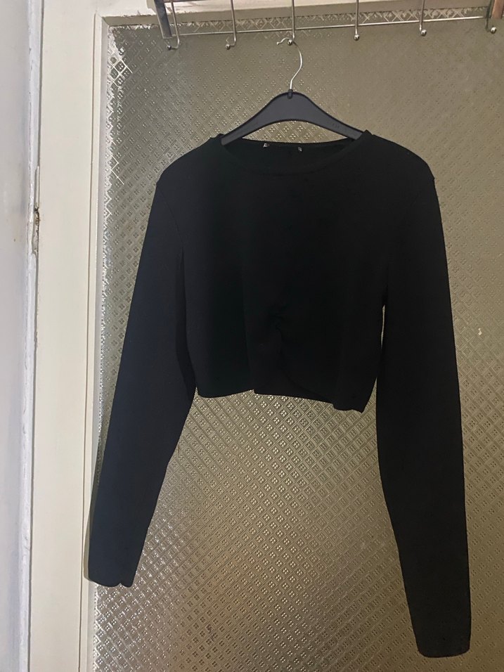 Uzun Kollu Siyah Gotik Hamile Tişörtü - Görsel 2