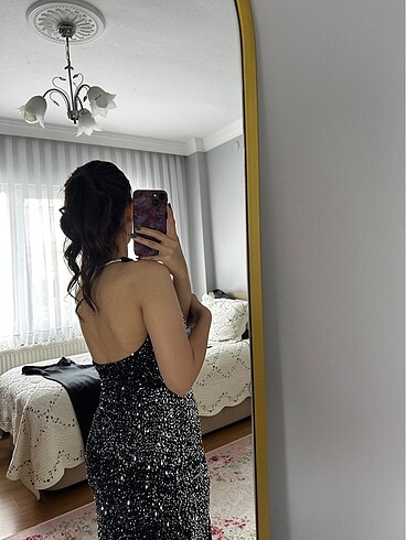 xs Beden siyah Renk Zara pullu elbise