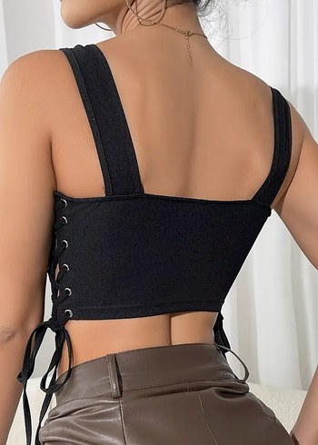 Siyah korseli bağcıklı jile - Görsel 3