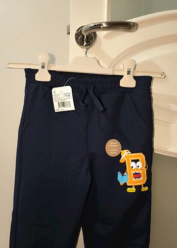 8 Yaş Beden mavi Renk Beli Lastikli Erkek Çocuk Jogger Eşofman Altı