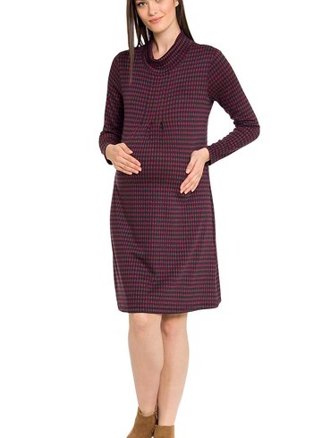 Bordo Triko Hamile Elbisesi - Görsel 5