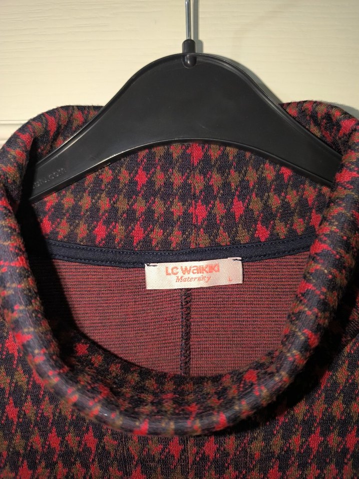 Bordo Triko Hamile Elbisesi - Görsel 2