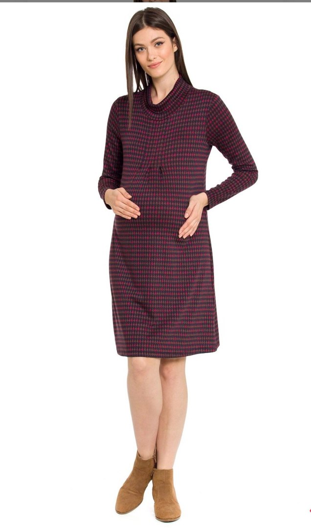 Bordo Triko Hamile Elbisesi - Görsel 5