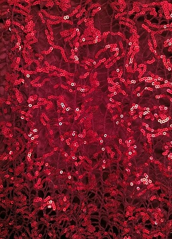 40 Beden bordo Renk PUL PAYETLİ ABİYE