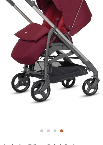 Bordo Bebek Arabası bordo kırmızı Gri Detaylı - Görsel 2