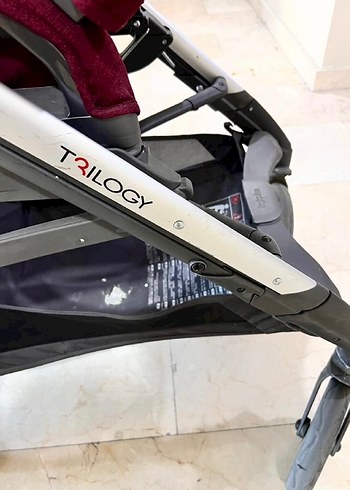 Bordo Bebek Arabası bordo kırmızı Gri Detaylı - Görsel 12