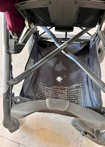 Bordo Bebek Arabası bordo kırmızı Gri Detaylı - Görsel 11