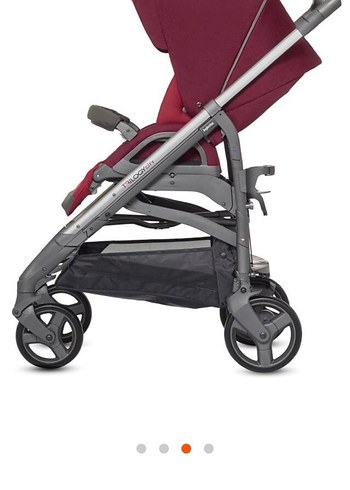 Bordo Bebek Arabası bordo kırmızı Gri Detaylı - Görsel 4