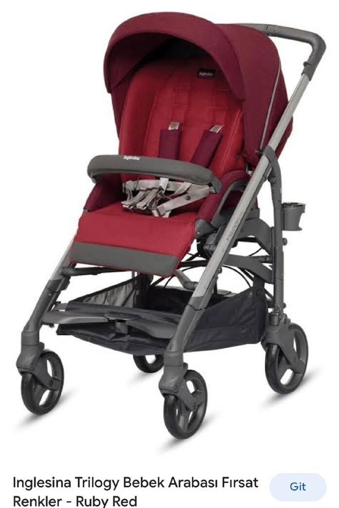 Bordo Bebek Arabası bordo kırmızı Gri Detaylı - Görsel 5