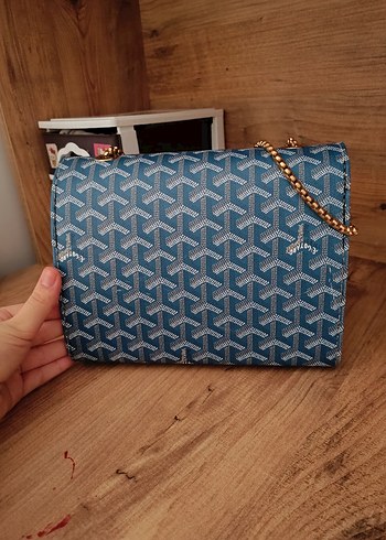  Beden mavi Renk Zincir Detaylı Mavi Denim Kadın Çanta