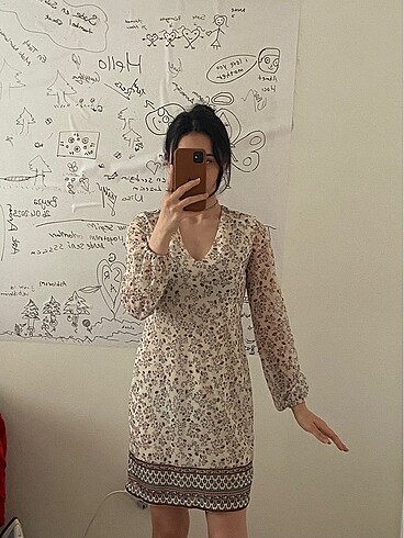 Desenli kısa elbise