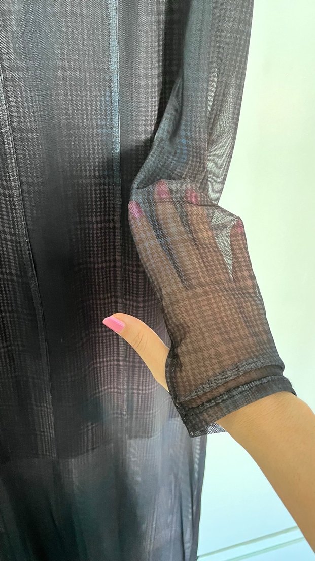 Zara Uzun Kadın Elbise, Düz, Uzun Kollu - Görsel 4