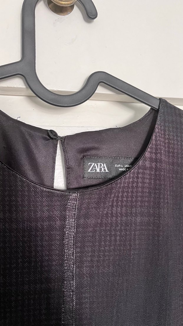 Zara Uzun Kadın Elbise, Düz, Uzun Kollu - Görsel 3