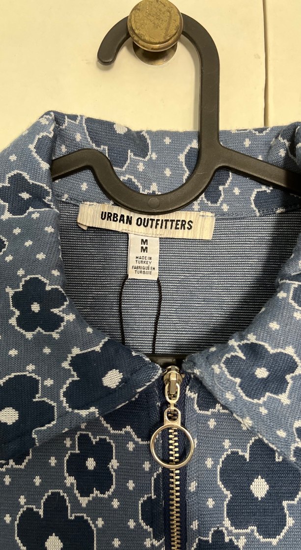 Uzun Kollu Mavi Desenli Mini Elbise - Görsel 3