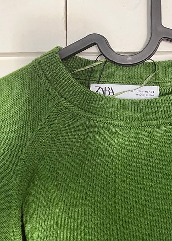 Zara Yeşil Salaş crop kazak - Görsel 3