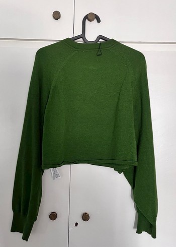 Zara Yeşil Salaş crop kazak - Görsel 2