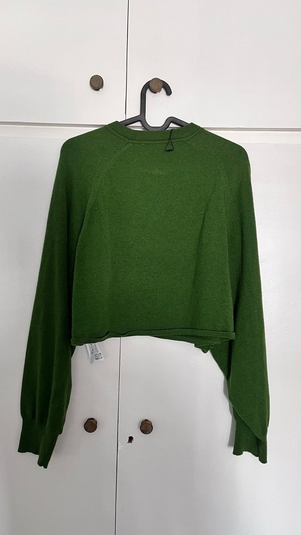 Zara Yeşil Salaş crop kazak - Görsel 2