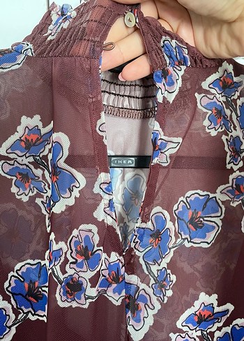 Bordo Kahve Bohem Uzun Kollu Uzun Elbise - Görsel 5