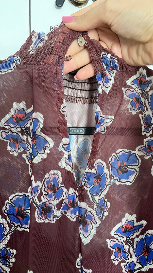 Bordo Kahve Bohem Uzun Kollu Uzun Elbise - Görsel 5