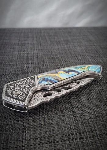 turkuvaz desenli gravür işlemeli - Görsel 4