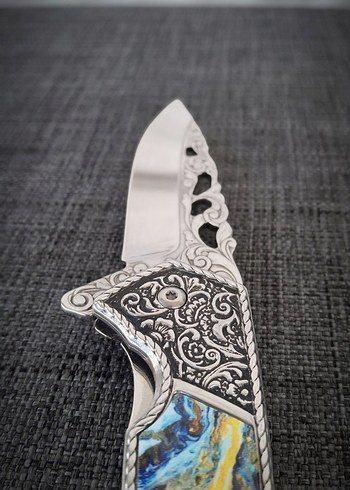 turkuvaz desenli gravür işlemeli - Görsel 3