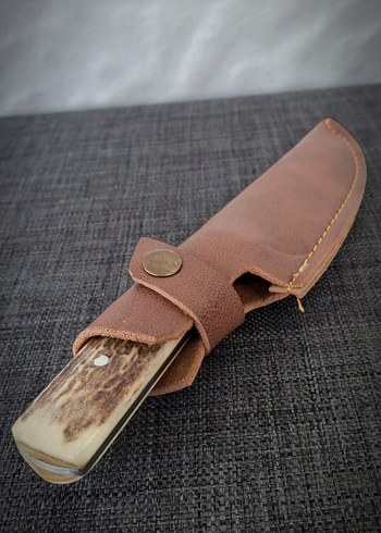 Geyik boynuzu kabzeli, pirinç balçak detaylı - Görsel 4